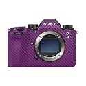 Carbon Fiber Camera Skin Compatible with Sony Alpha 9 III (2024) - Solid Purple - Premium 3M Vinyl Protective Wrap Decal Cover - Easy to Apply | Crafted in the USA by MightySkins