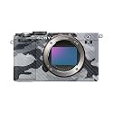 Carbon Fiber Camera Skin Compatible with Sony A7C Mark II (2023) - Gray Camouflage - Premium 3M Vinyl Protective Wrap Decal Cover - Easy to Apply | Crafted in the USA by MightySkins