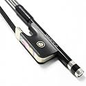 Carbon Fiber Cello Bow 4/4 Size VINGOBOW 100CB Full 4 4 for Professional Player Parisian Eyes Ebony Frog Unbleached Mongolian Black Horse Hair Pernambuco Performance Powerful and Wild Tone