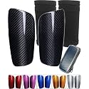 Carbon Fiber Soccer Shin Guards, with Portable Carrying Case, Super Strong, Ultra Light, Shock Resistance, Air Permeability, Suitable for Adult, Youth, Kid, Effective Protection