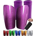 Carbon Fiber Soccer Shin Guards, with Portable Carrying Case, Super Strong, Ultra Light, Shock Resistance, Air Permeability, Suitable for Adult, Youth, Kid, Effective Protection