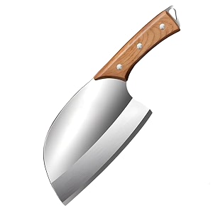 carbon steel 6 inch blad meat cleaver knife for kitchen heavy duty japanese mutton cutter knives hand forged big butcher knife for chopping vegetable fruit and fish