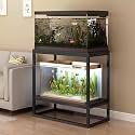 Carbon Steel Double-Tier Fish Tank Stand,Storage Fish Tank Cabinet,Minimalist Style,Suitable For Home Living Rooms And Offices(Black,39.4x19.7x31.5in)