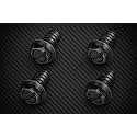 License Plate Screws, Carbon Steel, Slotted Hexagon Head with Rustproof Finish, 4 Pack