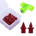 Carbon Steel Track Spikes, 50 Pcs 1/4 Inch Lighter Weight Spikes for Track, 0.47 Grams Spikes with Spike Wrench, Replacement Spikes for Track and Field Sprinting or Cross Country
