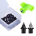 Carbon Steel Track Spikes, 50 Pcs 1/4 Inch Lighter Weight Spikes for Track, 0.47 Grams Spikes with Spike Wrench, Replacement Spikes for Track and Field Sprinting or Cross Country