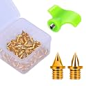 Carbon Steel Track Spikes, 50 Pcs 1/4 Inch Lighter Weight Spikes for Track, 0.47 Grams Spikes with Spike Wrench, Replacement Spikes for Track and Field Sprinting or Cross Country