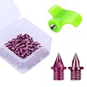 Carbon Steel Track Spikes, 50 Pcs 1/4 Inch Lighter Weight Spikes for Track, 0.47 Grams Spikes with Spike Wrench, Replacement Spikes for Track and Field Sprinting or Cross Country