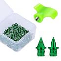 Carbon Steel Track Spikes, 50 Pcs 1/4 Inch Lighter Weight Spikes for Track, 0.47 Grams Spikes with Spike Wrench, Replacement Spikes for Track and Field Sprinting or Cross Country