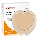 Carbou Silicone Sacrum Foam Dressing, 9"x9"(23cmx23cm), Box of 5