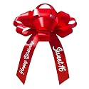 CarBowz Big Car Bow, Sweet 16 Happy Birthday, Giant 30 Bow, Non Scratch Magnet, Weather Resistant Vinyl (Red)