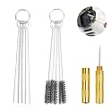 Carburetor Cleaner Kit,Carburetor Carbon Dirt Jet Remove Cleaner with 11 Cleaning Wires Set, 5 Nylon Brushes,5 Cleaning Needles,1 Sharp Pick for Engine Carbon Cleaner and Carburetor Jet Cleaning Kit