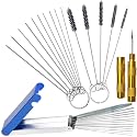 Carburetor Cleaning Kit, 13 Wires + 10 Needles + 5 Brushes + 1 Pick, Premium Torch Tip Cleaner, Carbons Dirt Jet Remove, Suitable for Auto, Motorcycles, ATV, Welder, Lawn Equipment