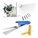 JOYCOURT Carburetor Torch Tips Jet Remove Cleaner, Airbrush Cleaning Kit, 13 Cleaning Set+1 Sharp Pick+5 Nylon Brushes+10 Cleaning Rods +1 Throttle Wrench for Motorcycle Moped Welder Carb Cleaner