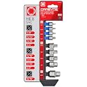 CARBYNE Super Short Hex Bit Socket Set - 9 Piece, SAE, 1/8" to 9/16"