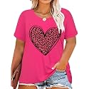 CARCOS Plus Size Tops for Women Short Sleeve Raglan Striped Tee Color Block Crewneck/V Neck Tunic Loose Fit Summer XL-5XL