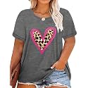 CARCOS Plus Size Tops for Women Short Sleeve Raglan Striped Tee Color Block Crewneck/V Neck Tunic Loose Fit Summer XL-5XL