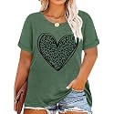 CARCOS Plus Size Tops for Women Short Sleeve Raglan Striped Tee Color Block Crewneck/V Neck Tunic Loose Fit Summer XL-5XL