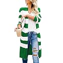 CARDYDONY Women's Long Color Block Cardigan Sweater