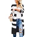 CARDYDONY Women's Long Color Block Cardigan Sweater