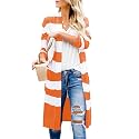 CARDYDONY Women's Long Color Block Cardigan Sweater