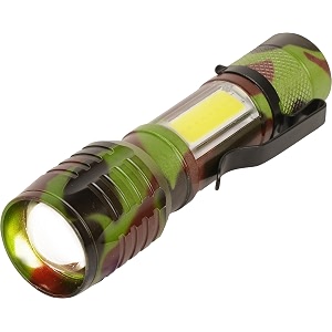 care 4 milirty rechargeable led flashlight torch with zoom option and side cob metal body 5 hrs torch emergency light multicolor