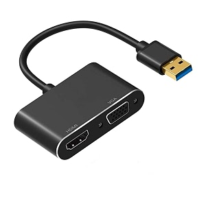 care case usb 30 to hdmi amp vga 2 in 1 adapter usb 30 to vgahdmi adapter converter dual multi external display sync output 4k hd 1080p support windows 7 8 10 only for windows
