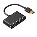 CARE CASE® USB 3.0 to HDMI & VGA, 2 in 1 Adapter USB 3.0 to VGA/HDMI Adapter Converter Dual Multi External Display Sync Output 4K HD 1080P Support Windows 7 8 10 [ONLY for Windows]