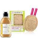 Golden Berry &amp; Gold Dust Brightening Body Wash 300 ml + Natural Exfoliating Bath Loofah (Pack of 2) | Soap-Free, SLS/SLES-Free, pH 5.5 | Vegan, Plant-Based Loofah
