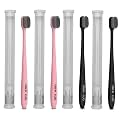 Green &amp; Pink Flat Head Ultra Soft-Bristles Micro Nano 10,000 Bristle Good Cleaning Effect For Sensitive Teeth Oral Gum,Manual Toothbrush For Adults Pack Of 2