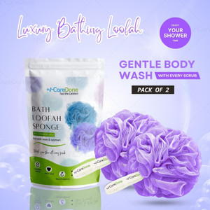 caredone loofah pack of 2 purple