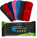 CareDone Pack of 8,Washable Overnight Cotton Cloth Panty Liners Period Pads for women. Sanitary Pad (Pack of 8)