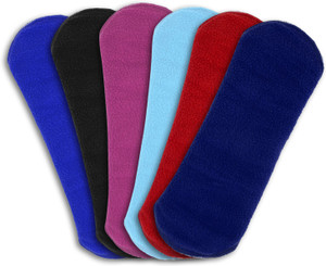 caredone packof6multicolor cloth period pads washable napkin for heavy flow with wings sanitary pad pack of 6