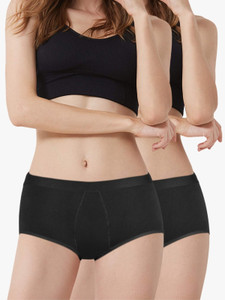 caredone pack of 2 women periods black panty