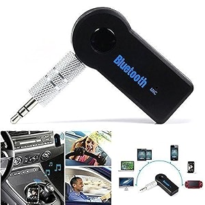 careflection bluetooth receiverhands-free car kit with microphone portable 35mm aux adapter wireless musiccall streaming for home car audio system speaker phone pc bt 42 a2dp 40 ft range