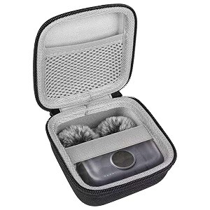 hard shell carrying case compatible with hollyland lark m2 m2s max lark a1 maono wave t5 boya by-v3 charging case black with cable storage