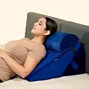 CareFoam Adjustable Wedge Pillow for Sleeping, Acid Reflux &amp; Back Support | 12-in-1 Foldable Memory Foam Bed Cushion with Removable Cover | Ideal for Leg Elevation | 20 x 20 x 12 Inch | Blue Velvet