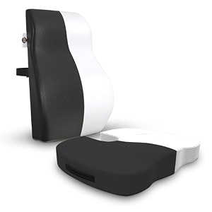 carefoam orthopedic back support amp coccyx seat cushion combo  premium memory foam lumbar support and tailbone relief cushion for office chair car seat amp home use  ergonomic sitting support