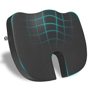 carefoam orthopedic memory foam coccyx seat cushion for tailbone pain relief  sciatica amp back support pillow for office chair car seat amp wheelchair  u-shape ergonomic design breathable cover