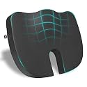 CareFoam Orthopedic Memory Foam Coccyx Seat Cushion for Tailbone Pain Relief | Sciatica & Back Support Pillow for Office Chair, Car Seat & Wheelchair | U-Shape Ergonomic Design, Breathable Cover