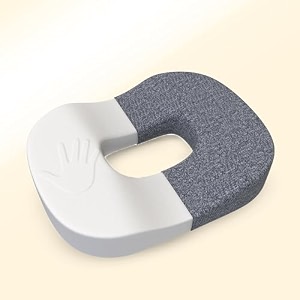 carefoam memory foam donut pillow for tailbone pain-coccyx seat cushion for chair-hemorrhoid amp piles pillow  orthopedic coccyx ring pillow  18 x 14 x 3 inch  premium black washable outer cover