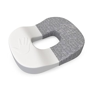 carefoam memory foam donut pillow for tailbone pain-coccyx seat cushion for chair-hemorrhoid amp piles pillow  orthopedic coccyx ring pillow  18 x 14 x 3 inch  premium grey washable outer cover