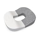 CareFoam Memory Foam Donut Pillow for Tailbone Pain-Coccyx Seat Cushion for Chair-Hemorrhoid &amp; Piles Pillow | Orthopedic Coccyx Ring Pillow | 18 x 14 x 3 Inch | Premium Grey Washable Outer Cover