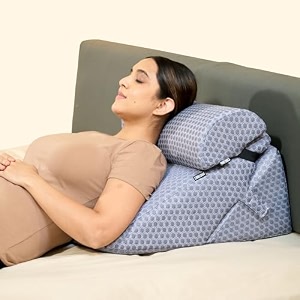 carefoam memory foam wedge pillow for bed with adjustable headrest  2 years warranty  20 x 20 x 12 inch  orthopedic back support cushion for acid reflux gerd snoring reading sleeping leg elevation