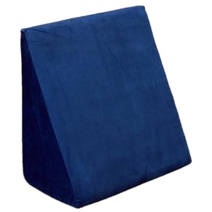 carefoam memory foam wedge pillow for bed  2 years warranty  orthopedic bed wedge cushion for back support acid reflux gerd snoring amp leg elevation18 x 18 x 10 inchblue velvet