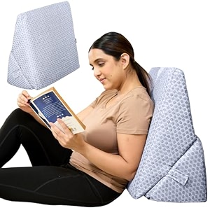 carefoam wedge pillow for back support adjustable memory foam bed wedge pillow for sleeping acid reflux gerd snoring pregnancy post-surgical recovery  grey jacquard  22x22x12 inch