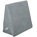 CareFoam Wedge Pillow for Back Support, Adjustable Memory Foam Bed Wedge Pillow for Sleeping, Acid Reflux, GERD, Snoring, Pregnancy, Post-Surgical Recovery | Velvet Grey | 22x22x12 Inch