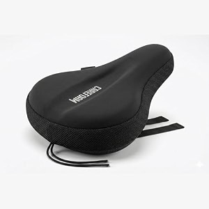 carefoam orthopedic bicycle seat cushion cover for men amp women  hypersoft foam bike saddle pad for mountain road commuter amp indoor exercise cycles  waterproof universal fit
