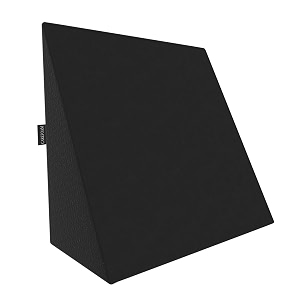 carefoam orthopedic wedge pillow for sleeping reading amp acid reflux relief  premium memory foam bed cushion  ideal for back support leg elevation  18 x 18 x 10 inch  black velvet