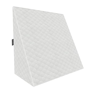 carefoam orthopedic wedge pillow for sleeping reading amp acid reflux relief  premium memory foam bed cushion  ideal for back support leg elevation  18 x 18 x 10 inch  premium white